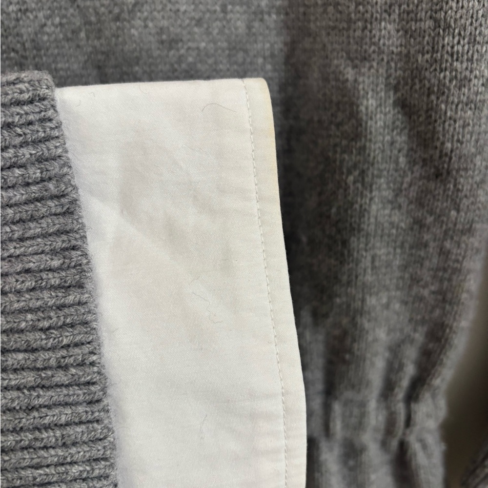 cinq a sept Gray Knit Sweater Dress with White Collar & Cuffs - Picture 14 of 14